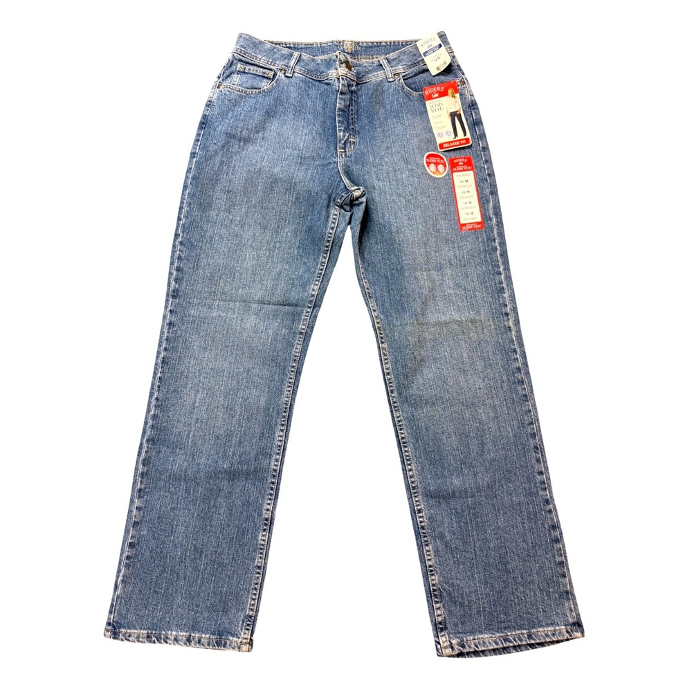 Riders by Lee Jeans Womens 18M Blue New Relaxed Fit Instantly Slims You Straight